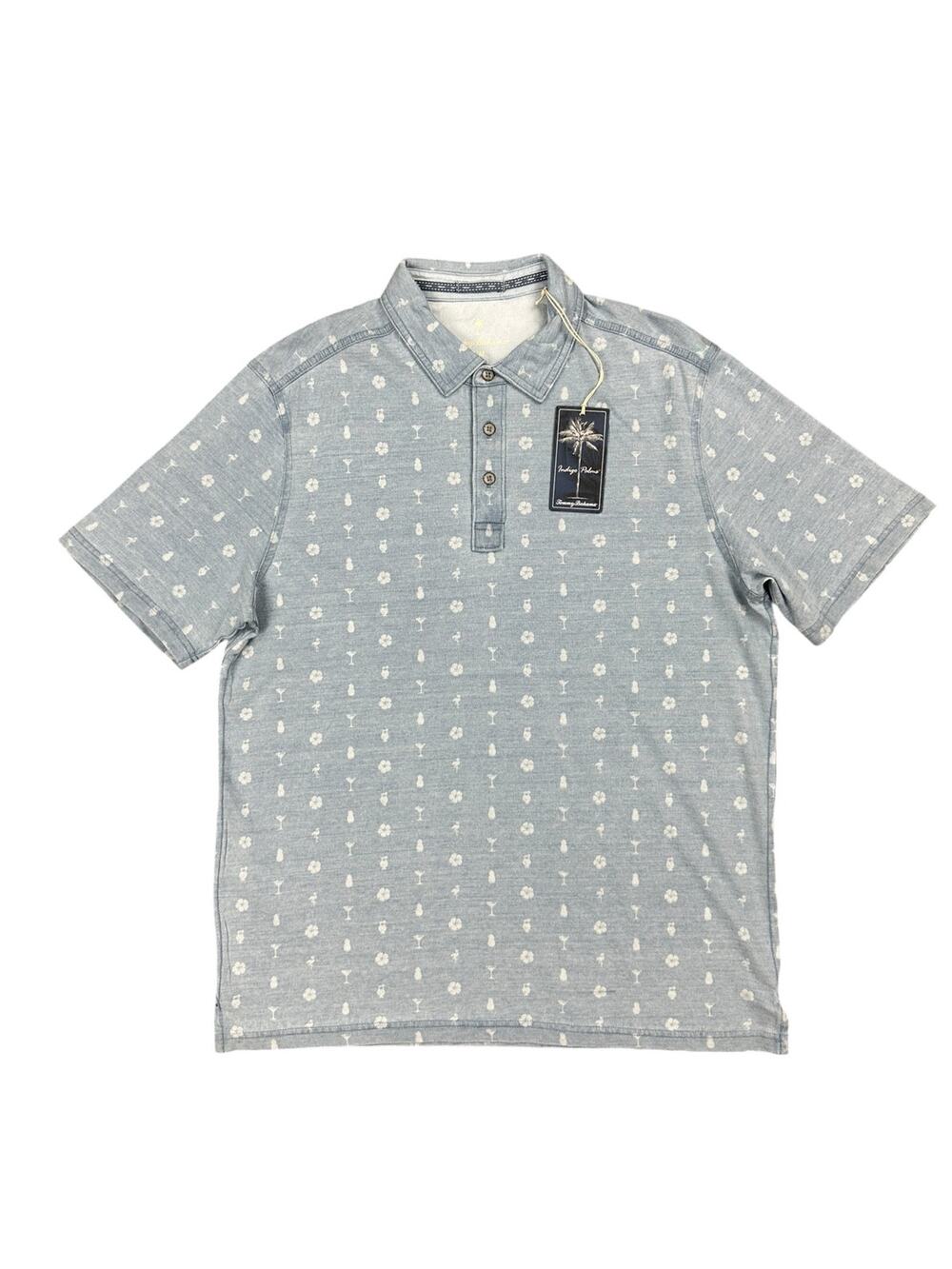 Tommy Bahama Indigo Palms Island Fiesta Polo Blue NWT — Size Medium